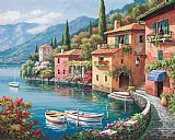 Sung Paintings - Villagio dal Lago by Sung Kim